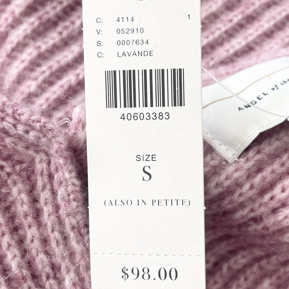 Anthropologie Angel Of the North Cropped Sweater Purple Twist Back Wool S NWT - Picture 8 of 11